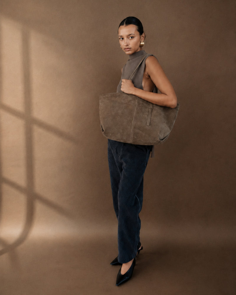 Bolsa Ana Giga Camurça Taupe