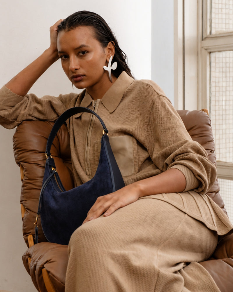 Bolsa Fefa Camurça Marinho