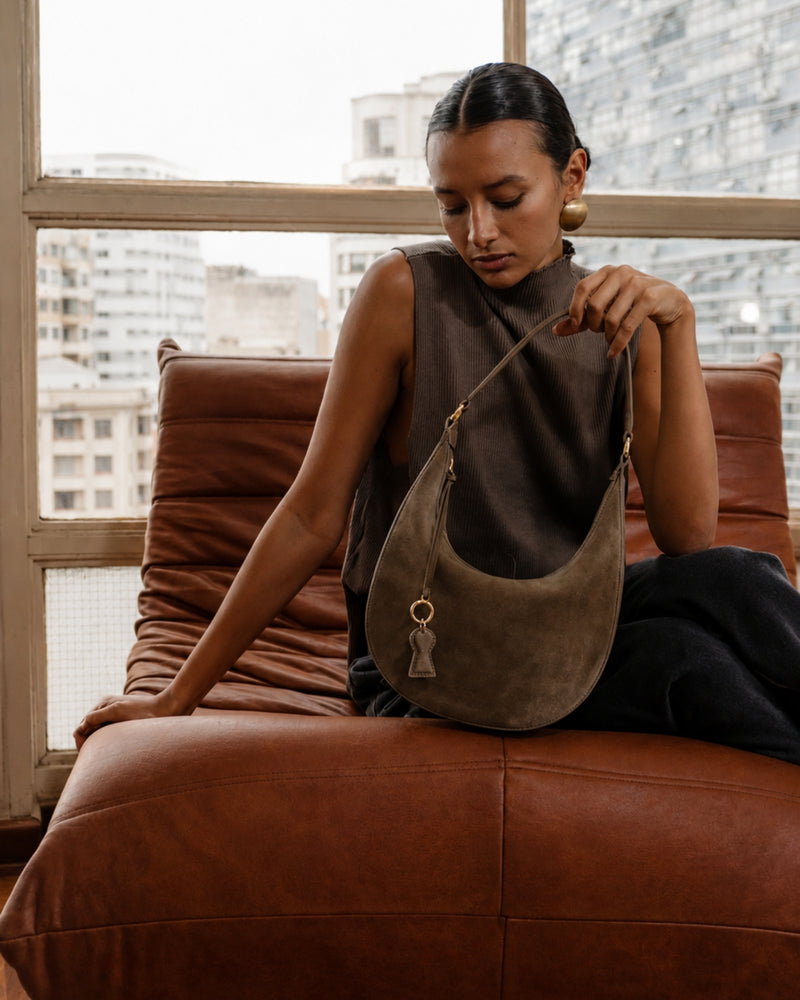 Bolsa Fefa Camurça Taupe