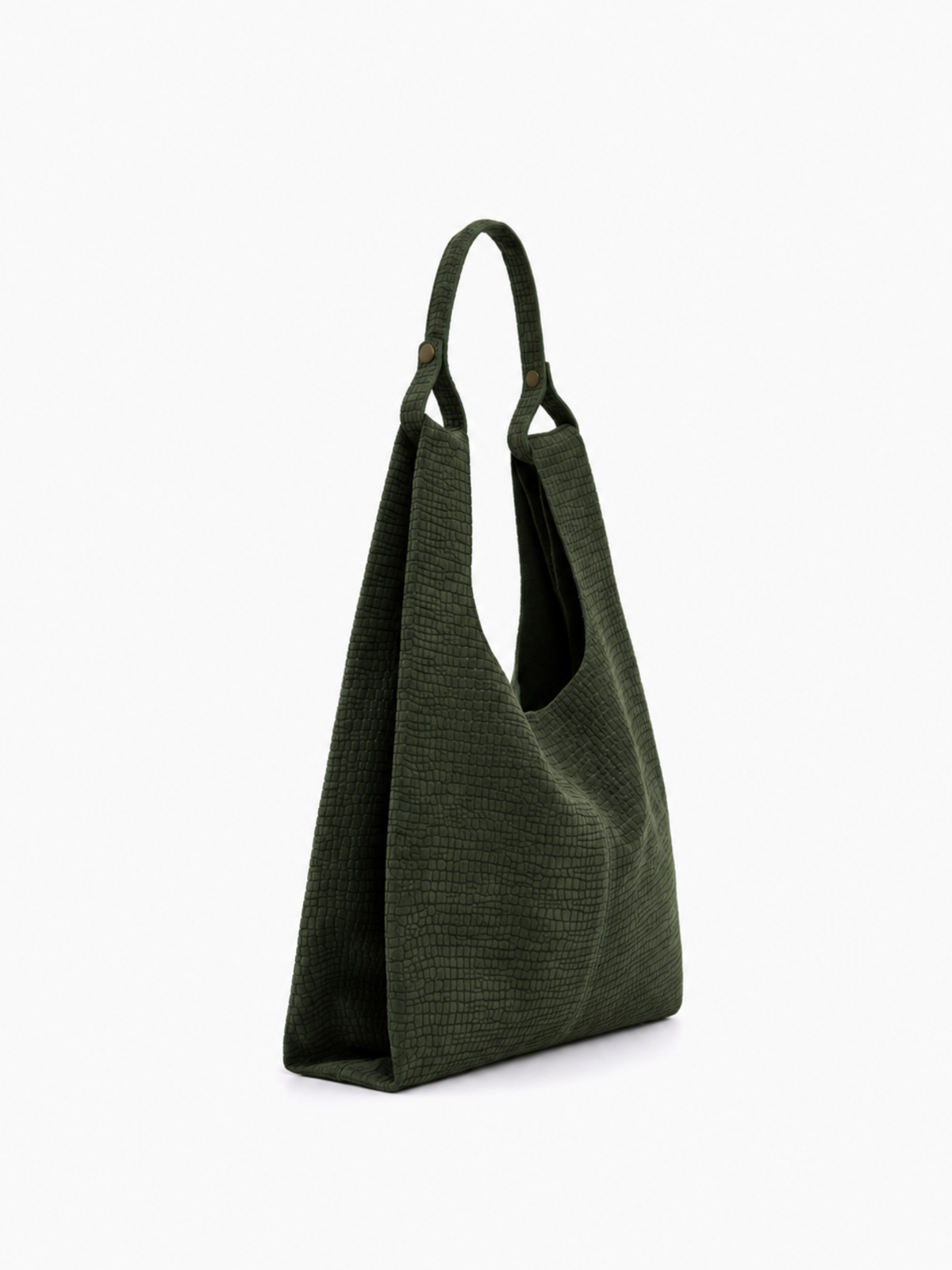 Tote Eva Camurça Croco Musgo — 6