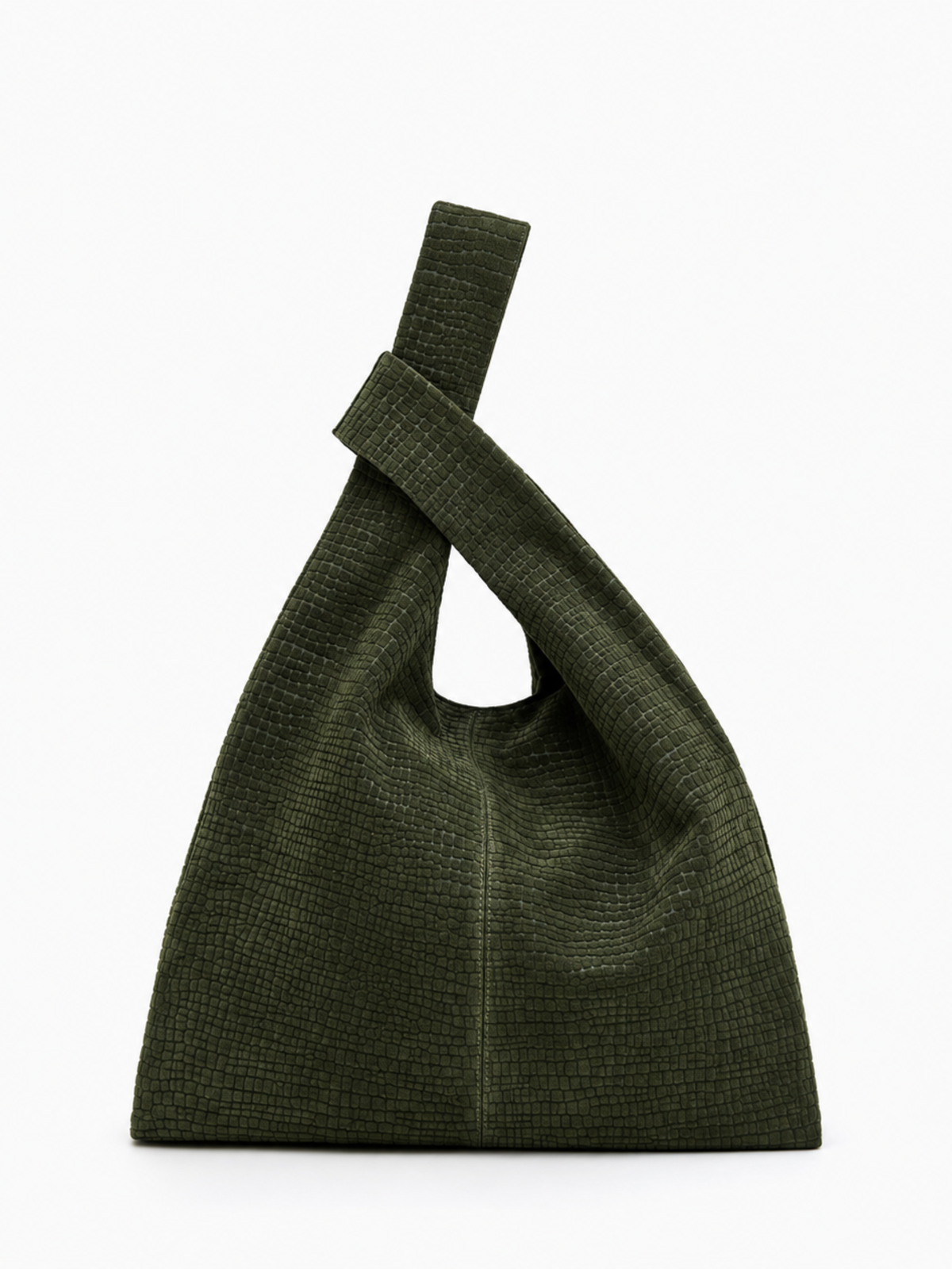 Tote Eva Camurça Croco Musgo — 2