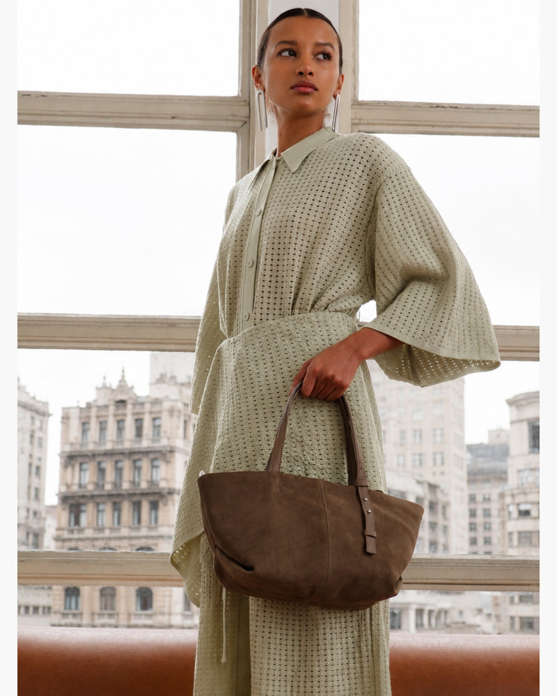 Bolsa Ana Camurça Taupe