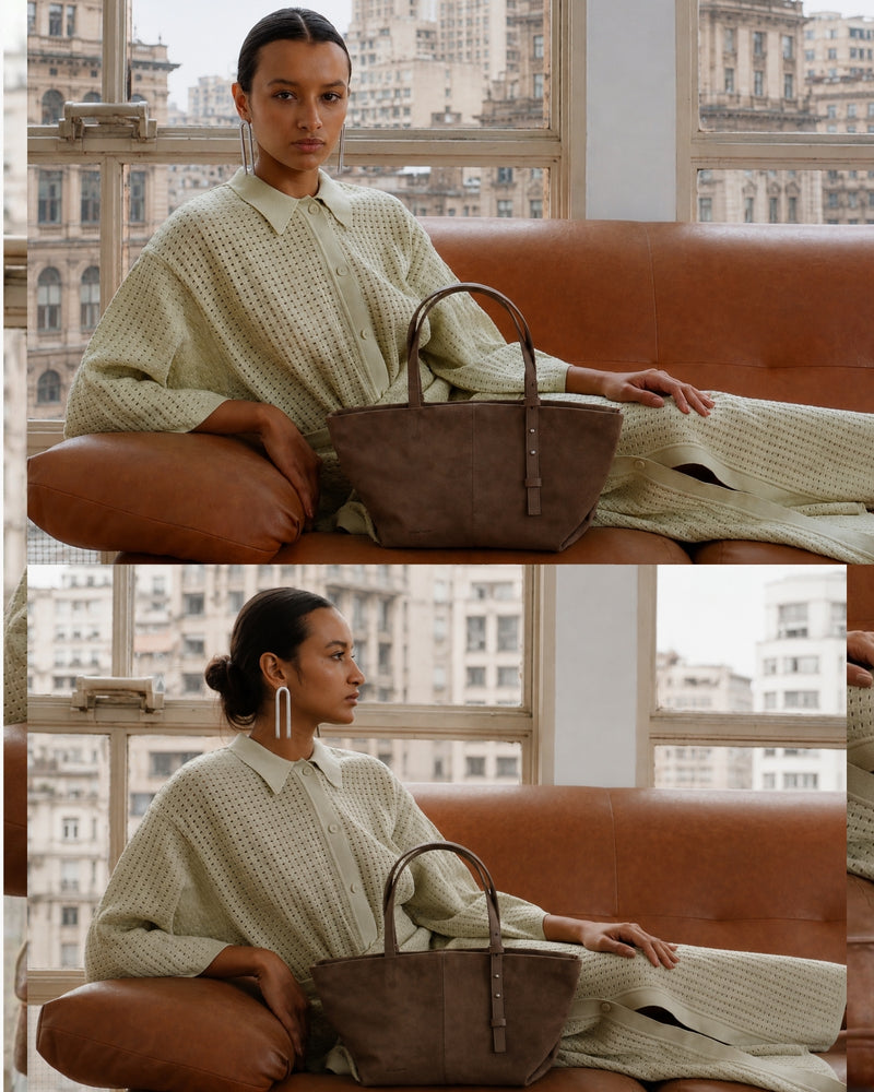 Bolsa Ana Camurça Taupe