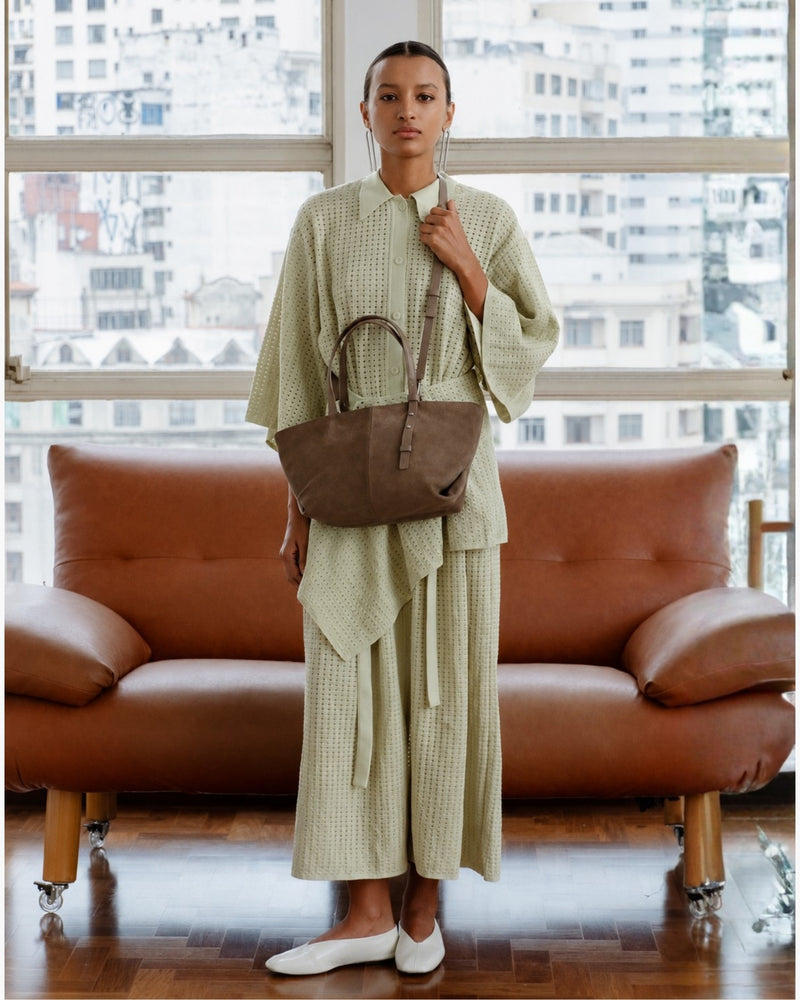 Bolsa Ana Camurça Taupe