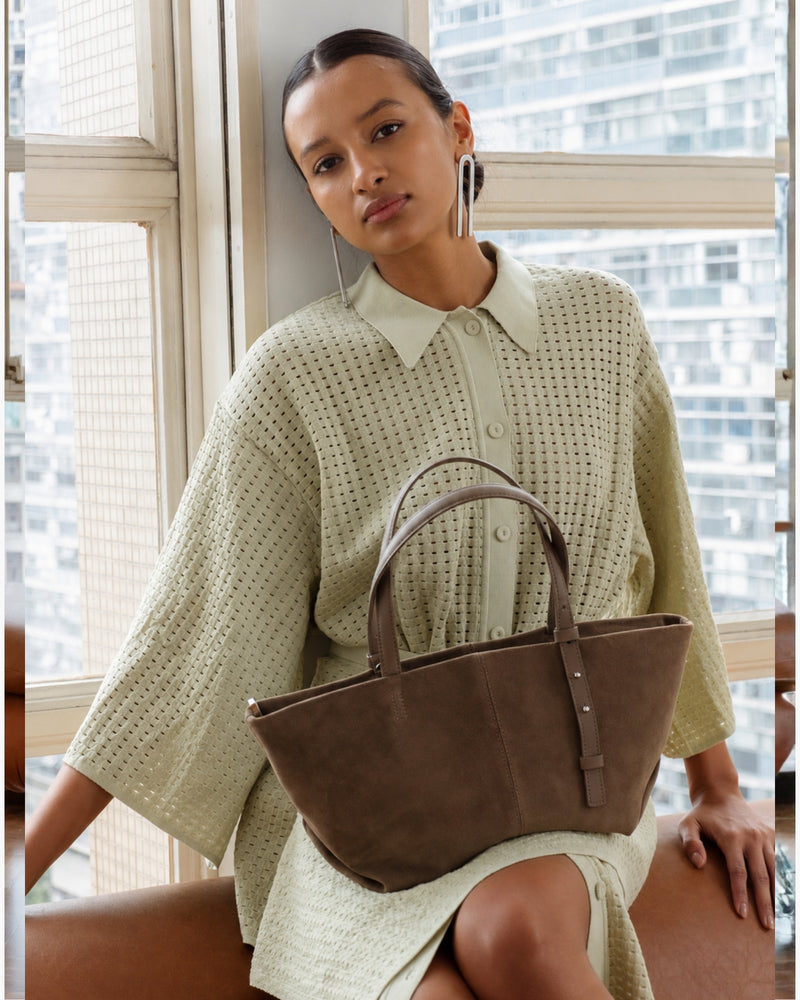 Bolsa Ana Camurça Taupe