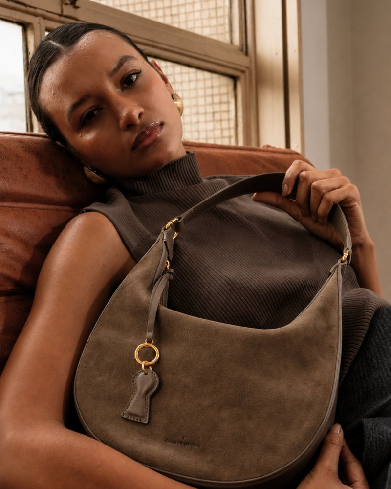 Bolsa Fefa Camurça Taupe