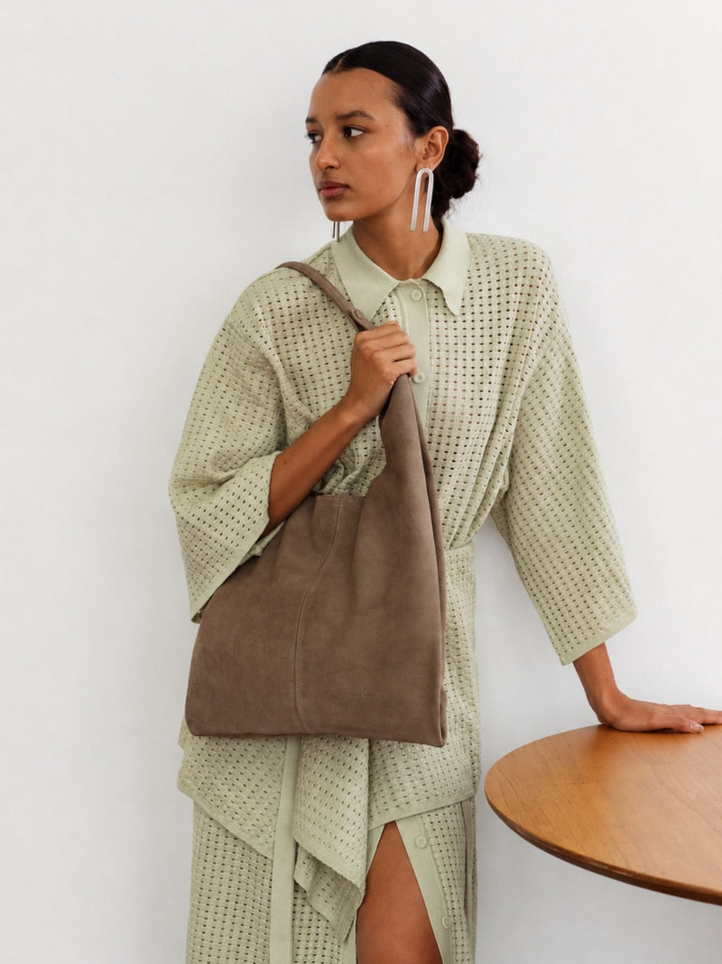 Tote Eva Camurça Taupe