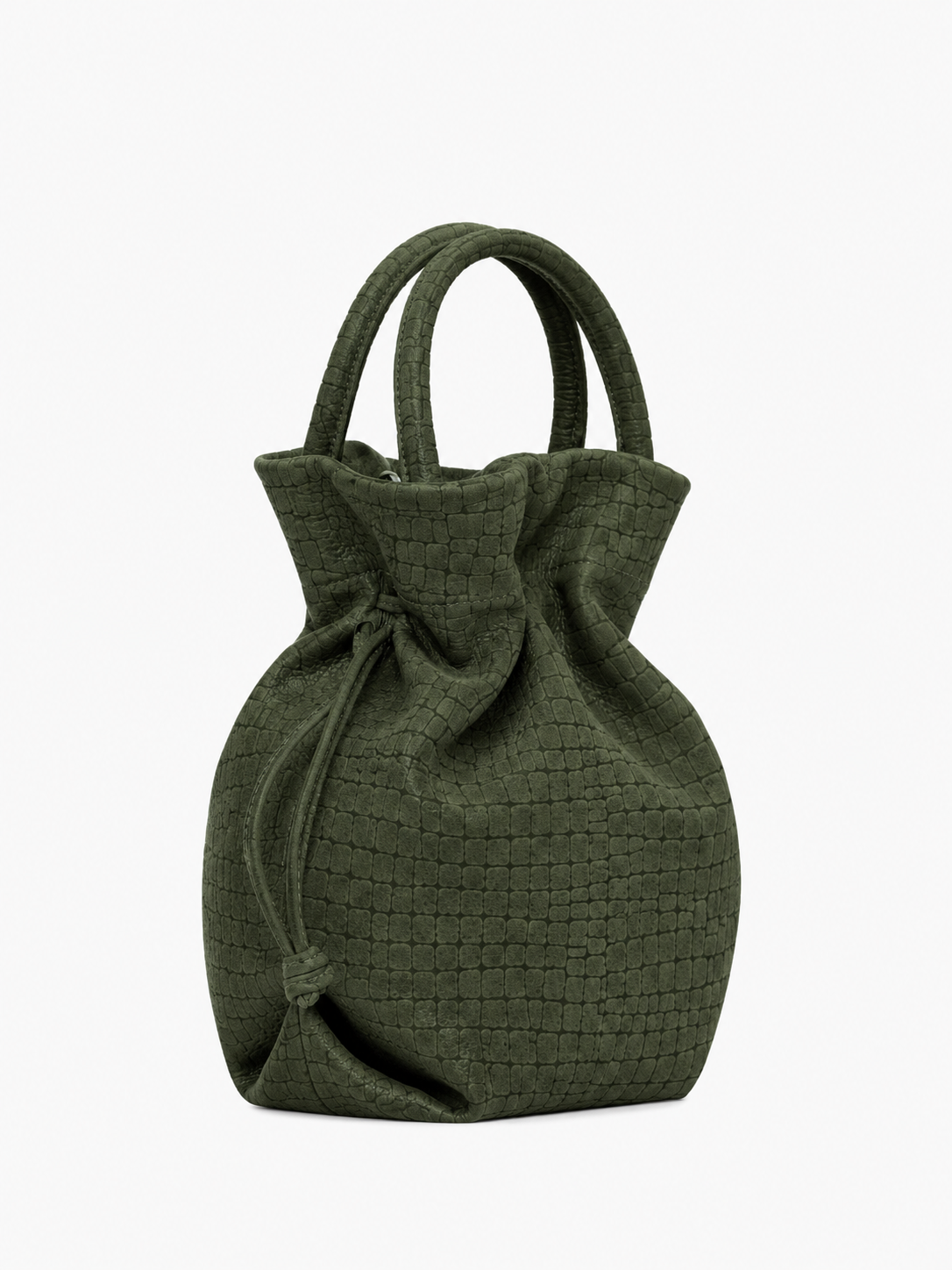 Bolsa Dani Pequena Camurça Croco Musgo — 3