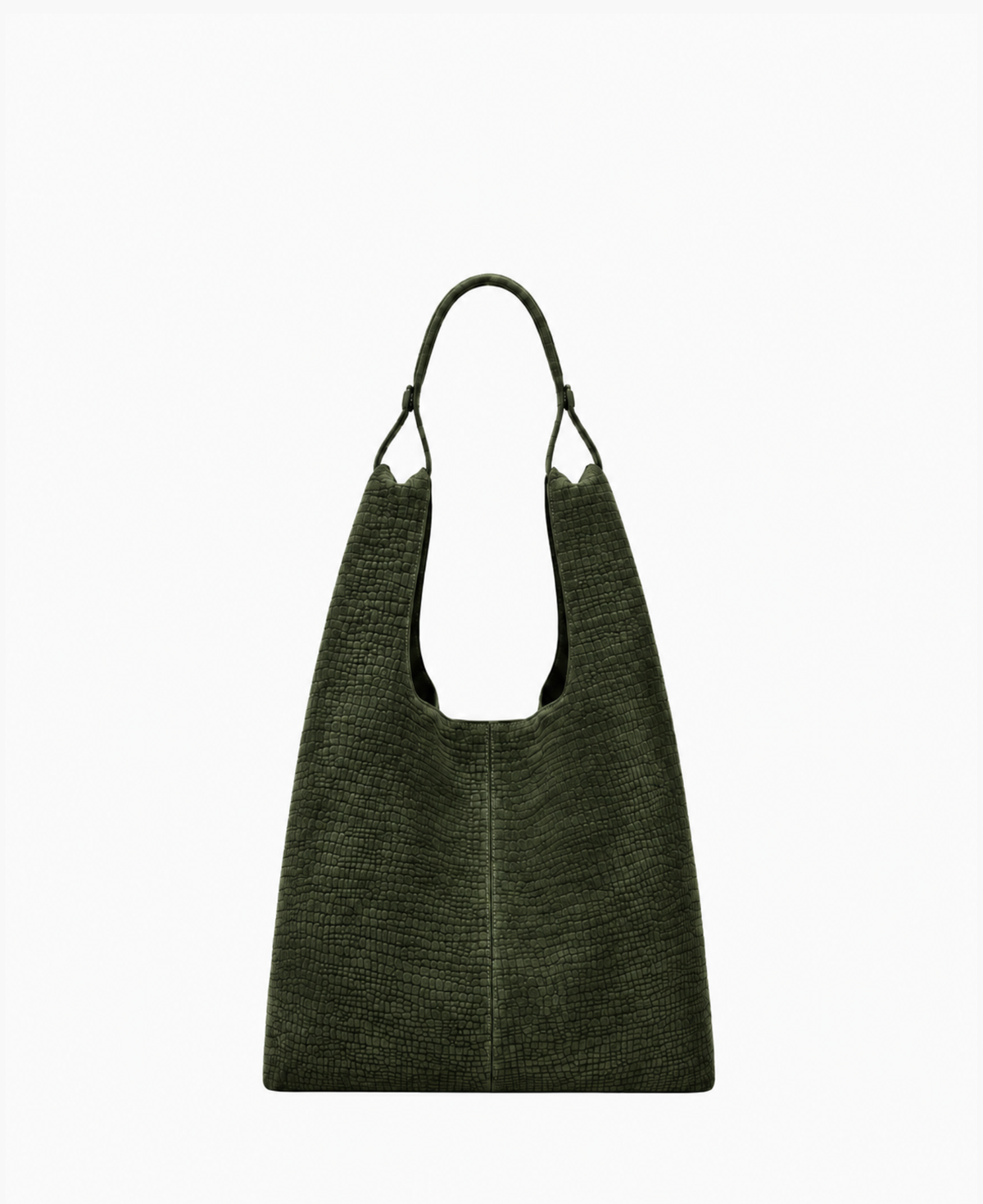Tote Eva Camurça Croco Musgo — 1