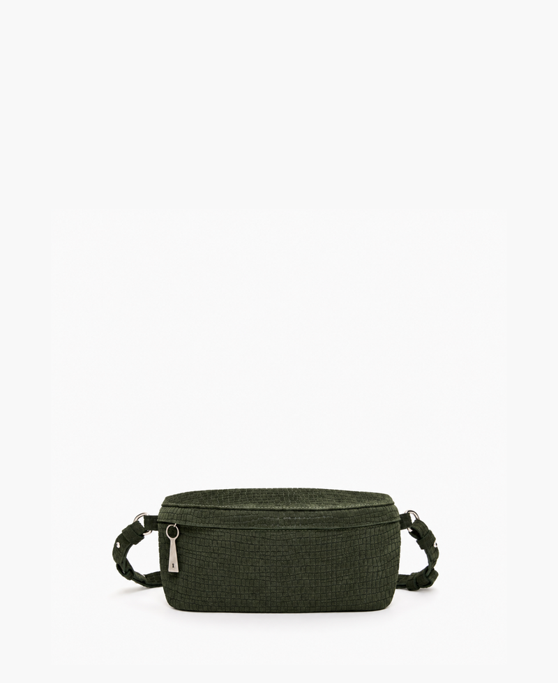 Pochete Rafa Camurça Croco Musgo