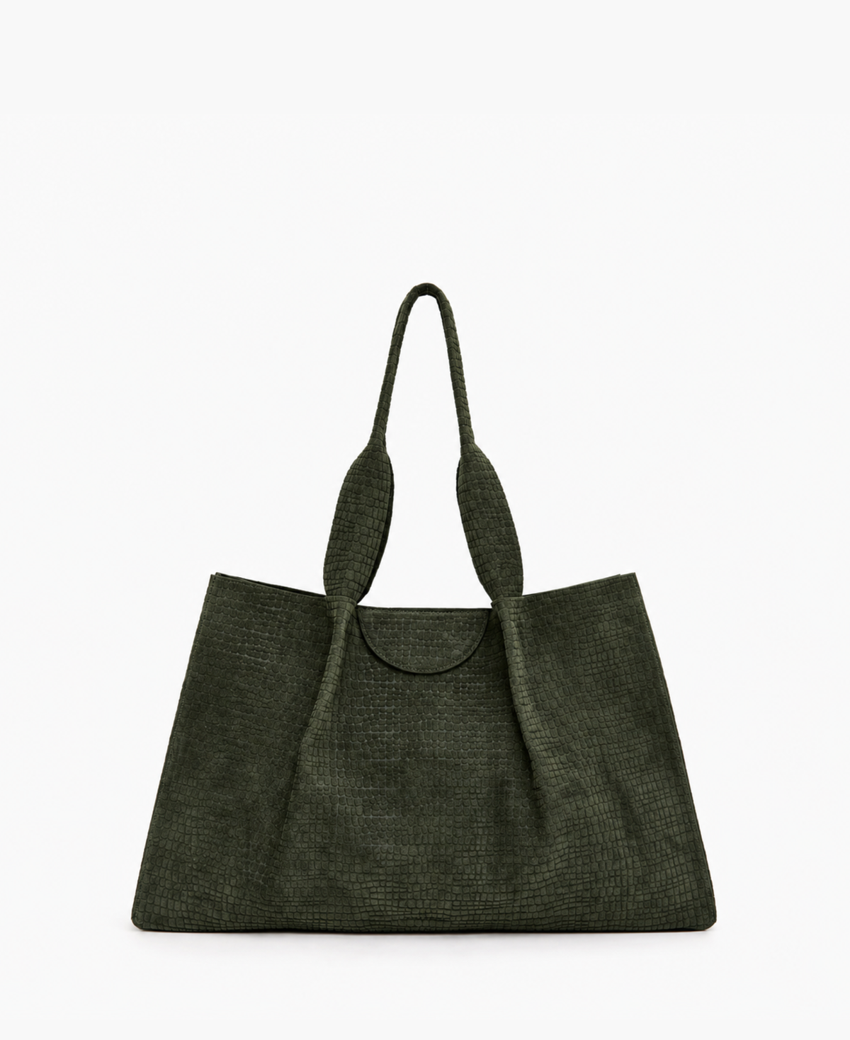 Tote Van Camurça Croco Musgo — 1