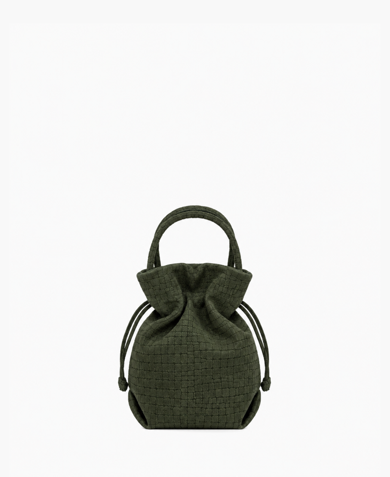 Bolsa Dani Pequena Camurça Croco Musgo